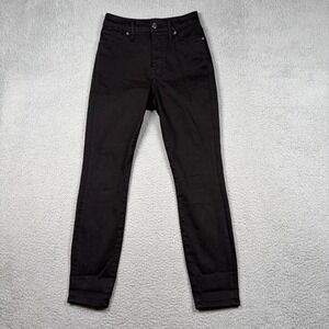 Good American Black High Rise Skinny Jeans Womens Size 0/25